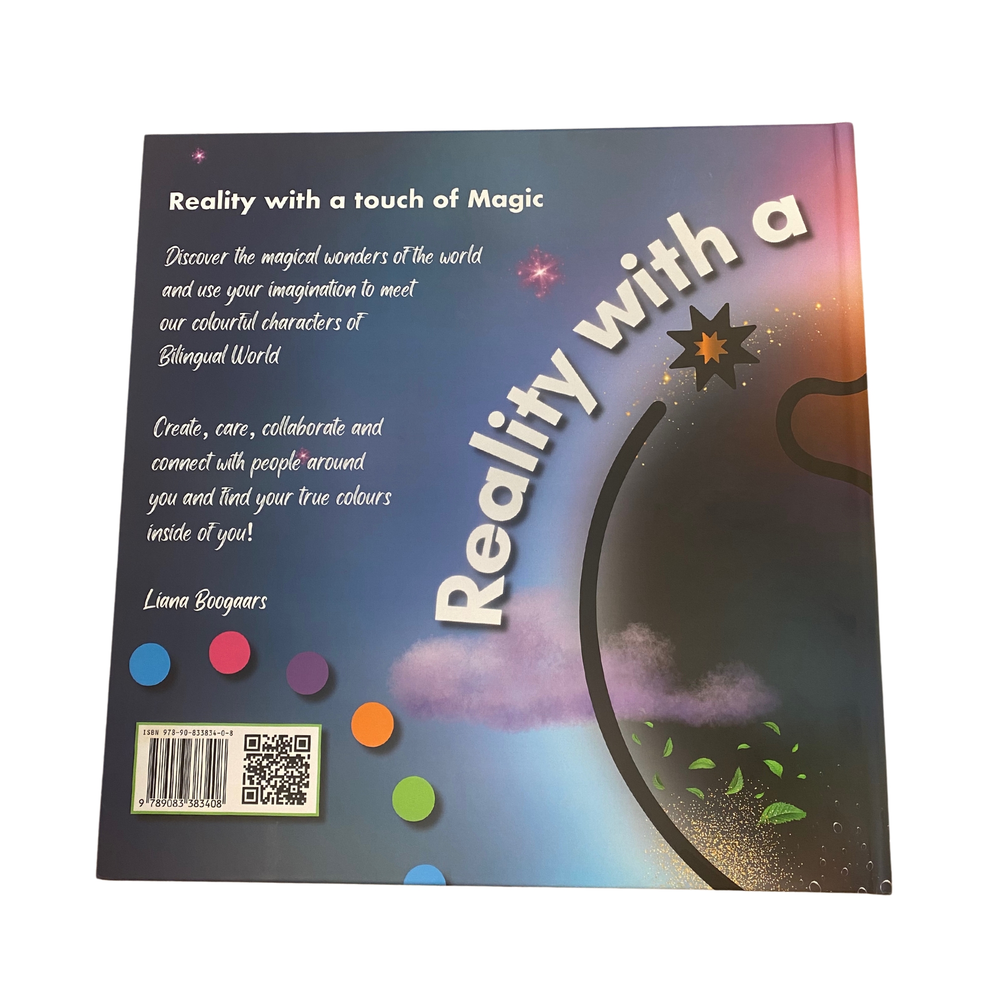 Achterkant boek Reality with a touch of magic door Liana Boogaars